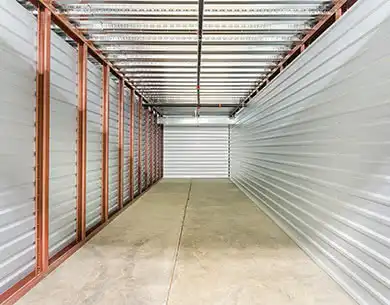 Interior view of EZ Storage facility and storage units at Detroit, MI location