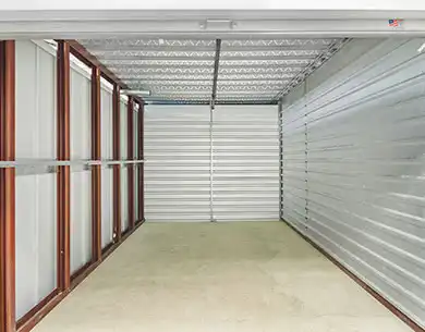 Interior view of EZ Storage facility and storage units at Evergreen Road location