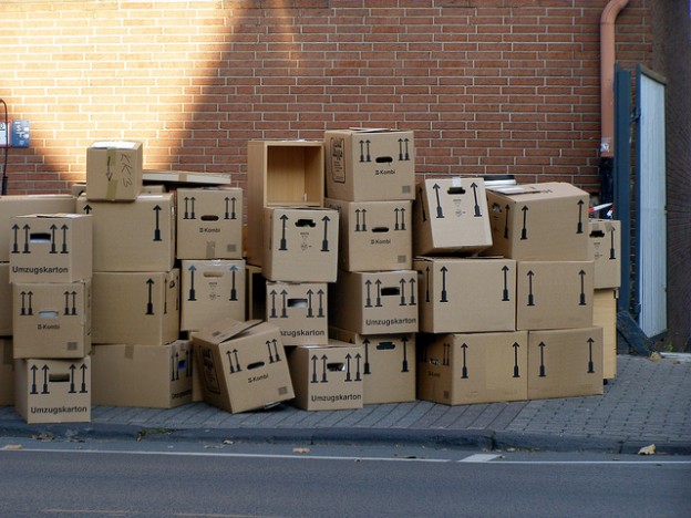 boxes on moving day