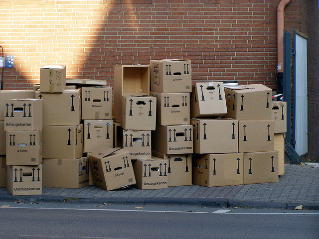 boxes on moving day