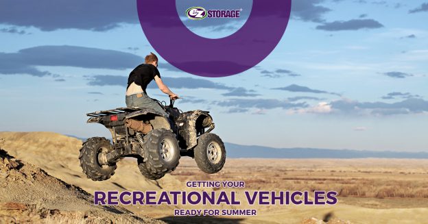 Man riding atv with text "Getting Your Recreational Vehicles Ready for Summer"