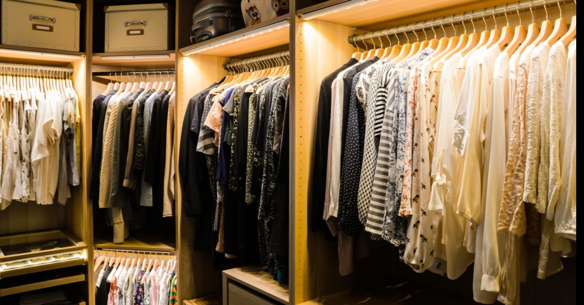 Organized closet space