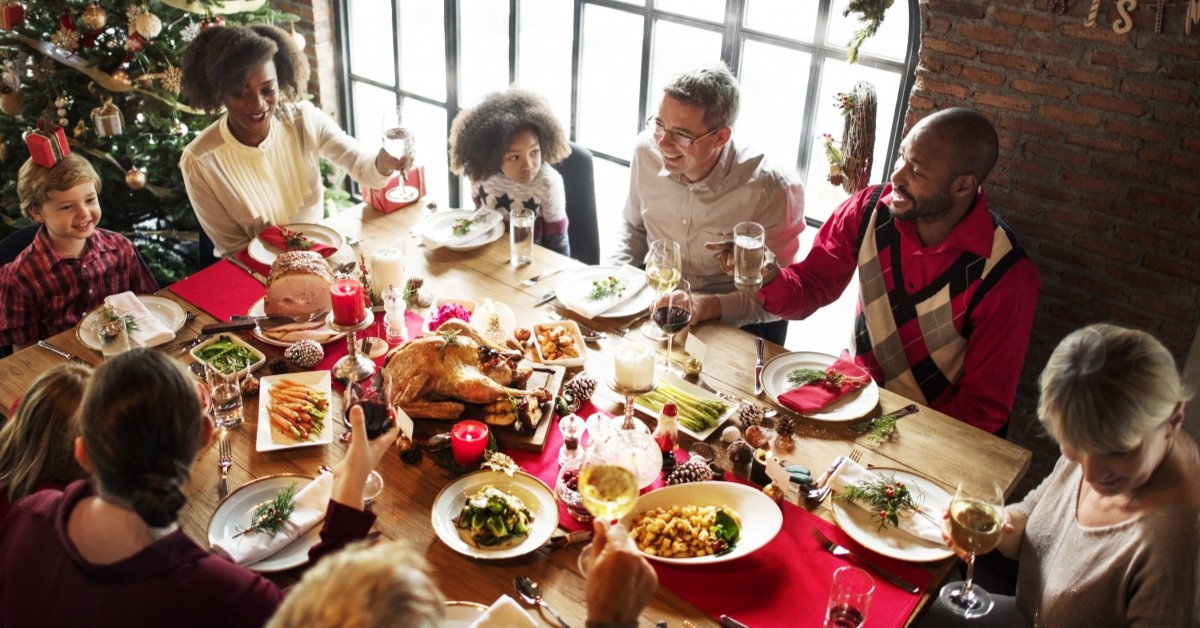 Family and friends gathering for holiday dinner