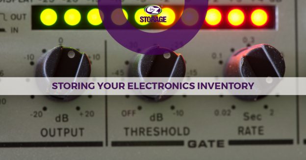 Electronics knobs with text "Storing Your Electronics Inventory"